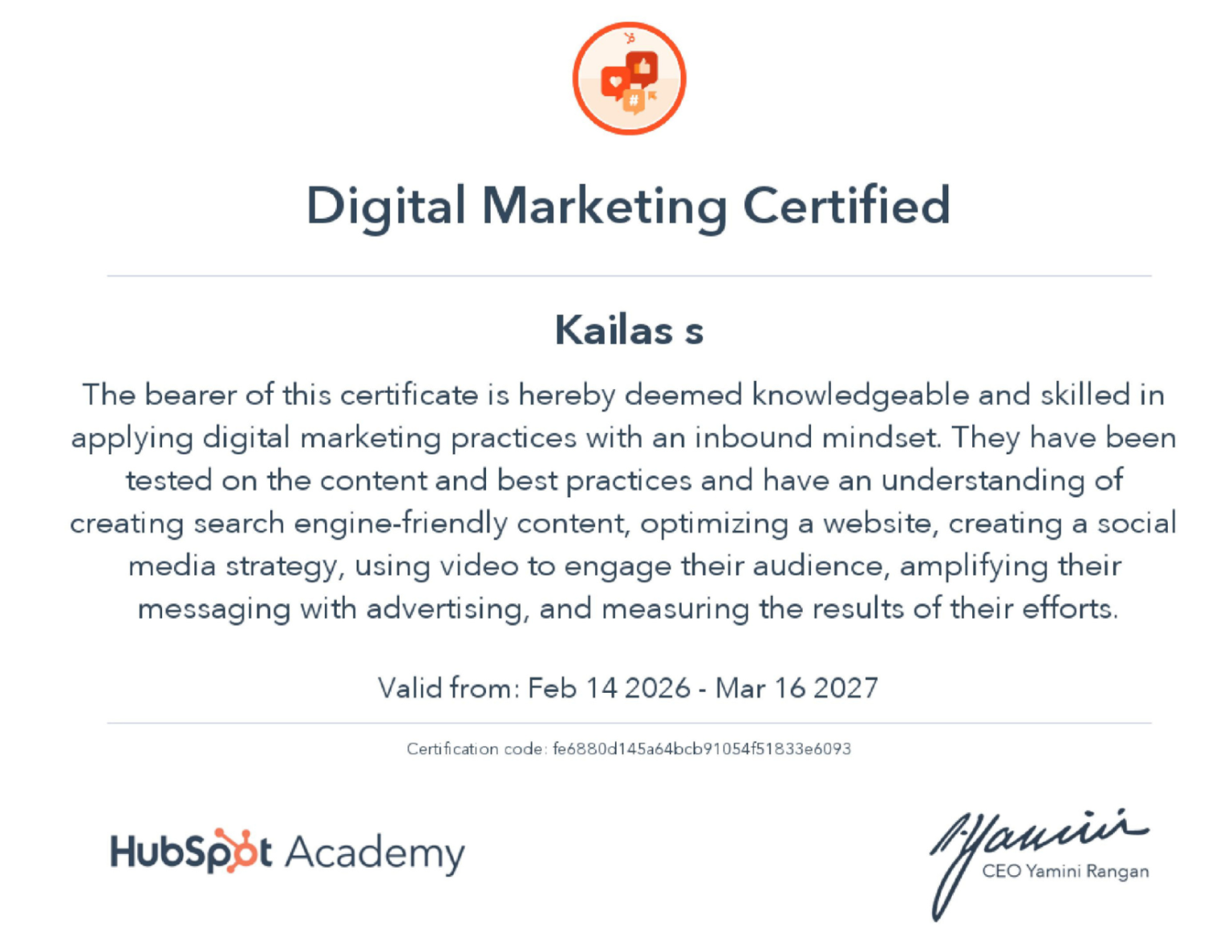 Digital Marketing Certification